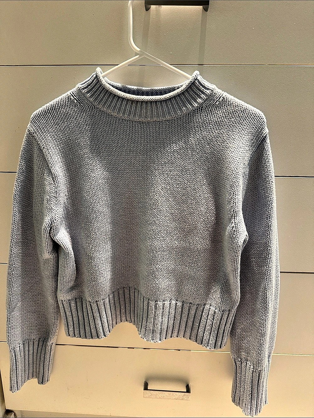J.Crew Classic Mockneck Sweater Cotton Blue XS